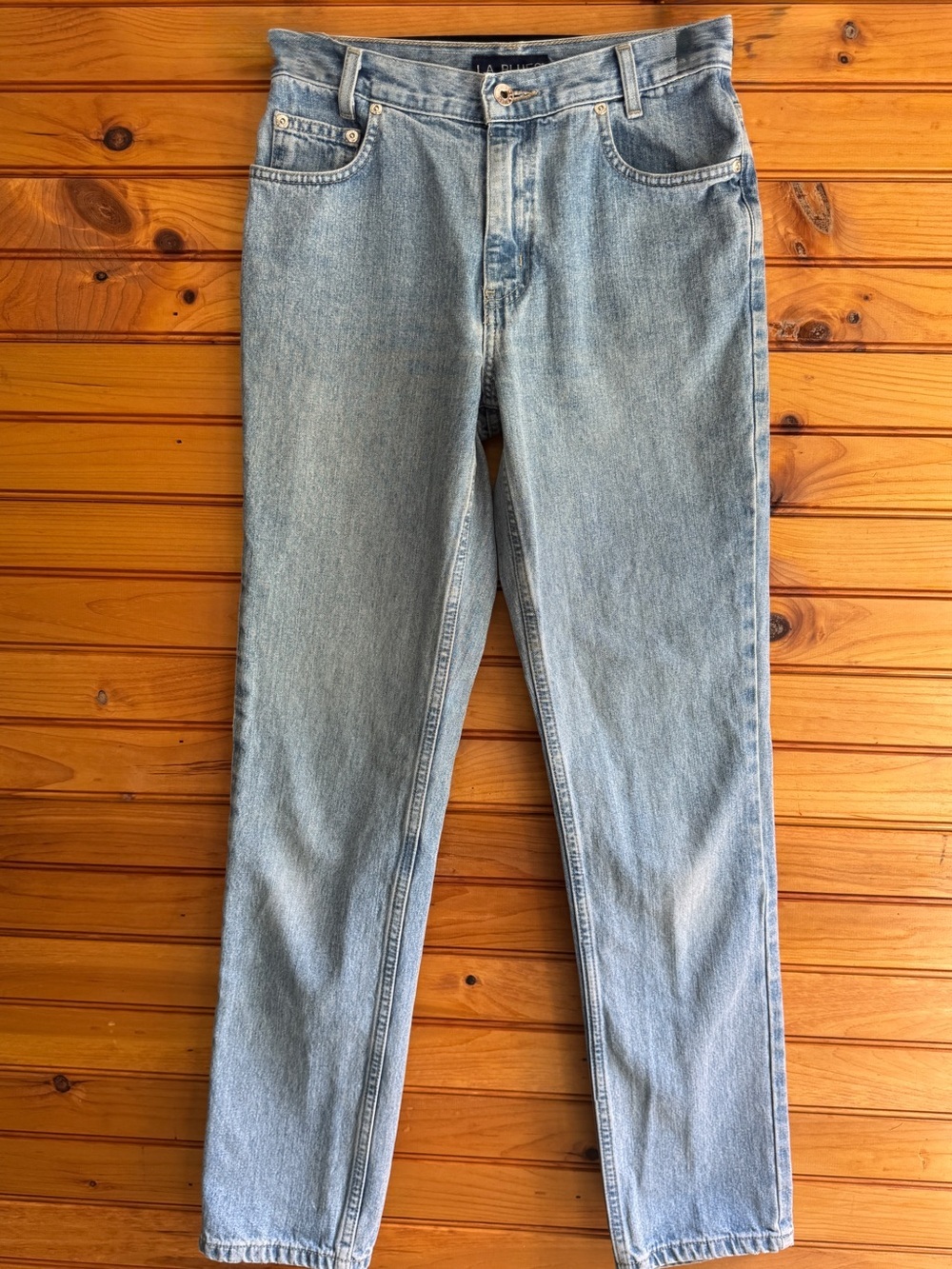 Vintage LA Blues Jeans 4 Mid Rise Straight Leg 100% Cotton Light Wash Denim